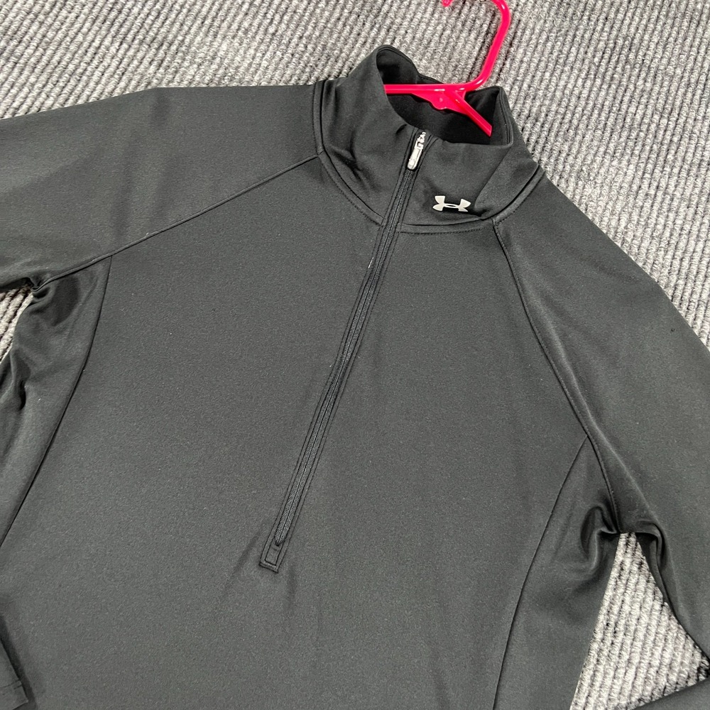 Under Armour Pullover Shirt Womens Medium Black Long Sleeve Heat Gear Fitted 1/2
